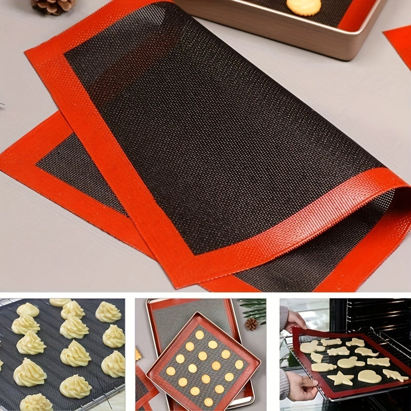 Reusable Silicone Baking Mat - 1pc, Oven Liner Sheet, Cake Pan Mat, For Macaron, Cookie, Baking Tools, Kitchen Accessories, Home Kitchen Items