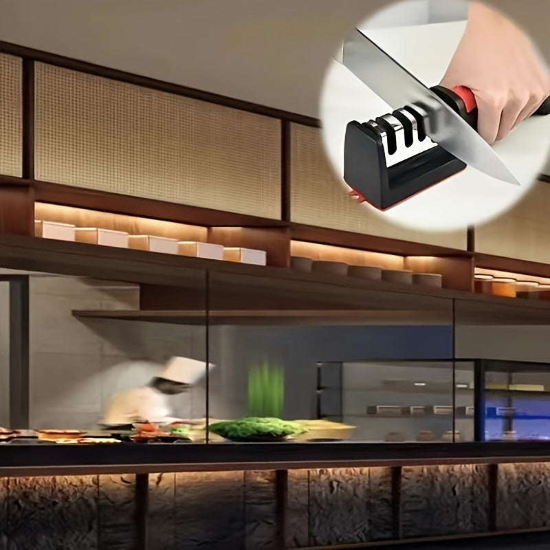 Knife Sharpener 4 Stages Professional Kitchen Knife Sharpening Stone Tungsten Diamond Ceramic Knife Sharpening Tool