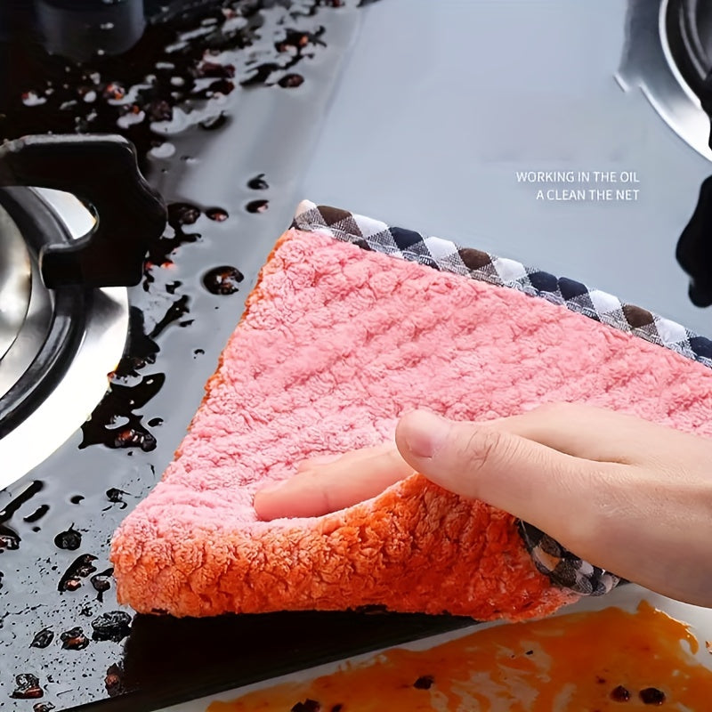 4/8pcs of Kitchen Cloths, Absorbent, Without Lint Or Oil Residue, Perfect for Cleaning.