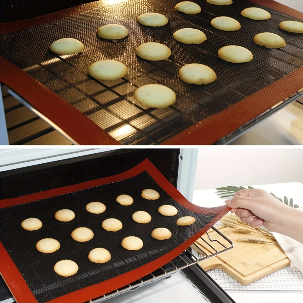 Reusable Silicone Baking Mat - 1pc, Oven Liner Sheet, Cake Pan Mat, For Macaron, Cookie, Baking Tools, Kitchen Accessories, Home Kitchen Items