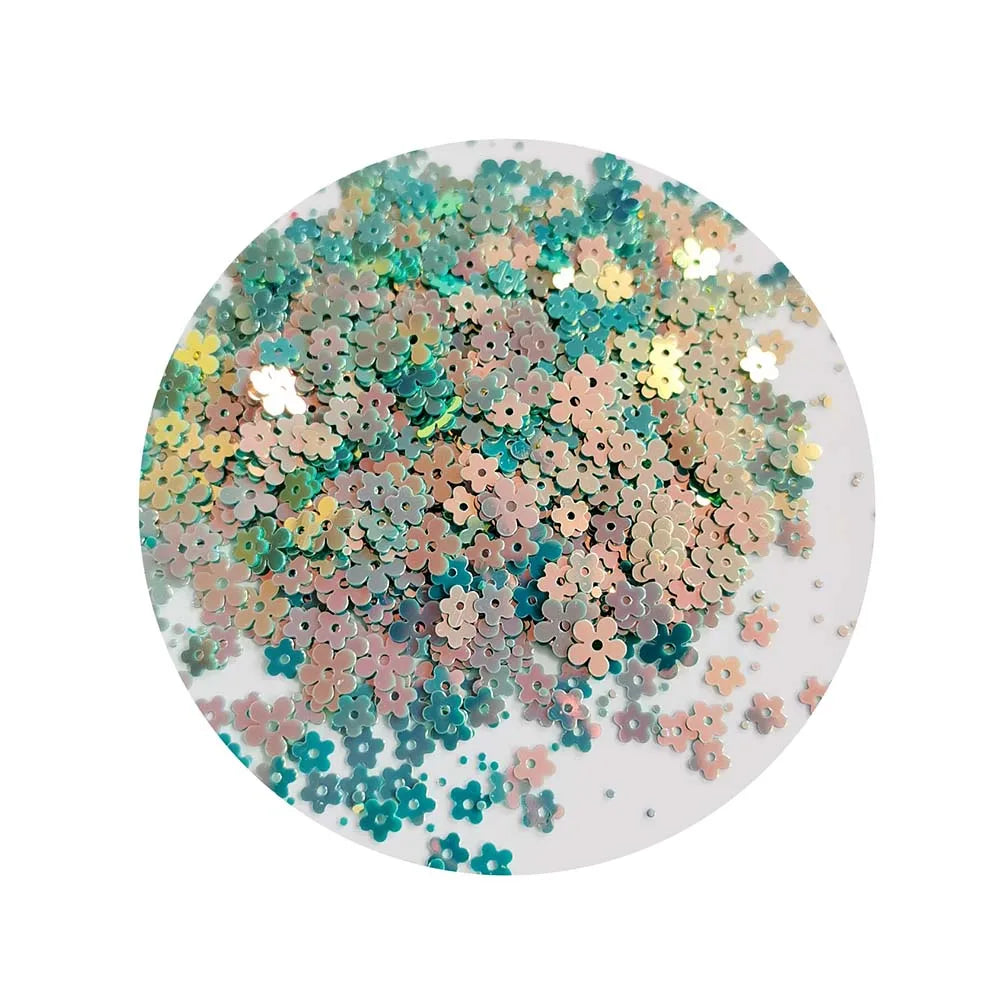 Factory Wholesale 500g/Lot 10*2MM Colorful Daisy Flower Shape Sequins for Sewing Wedding Christmas DIY Arts Crafts