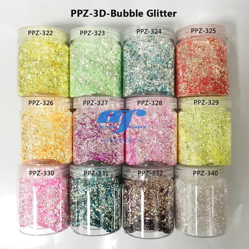 2025 New 3D Bubble Glitter Popular Wholesale Chunky Mixes Glitter for Snow Globe Cup DIY Gift Craft Glitter
