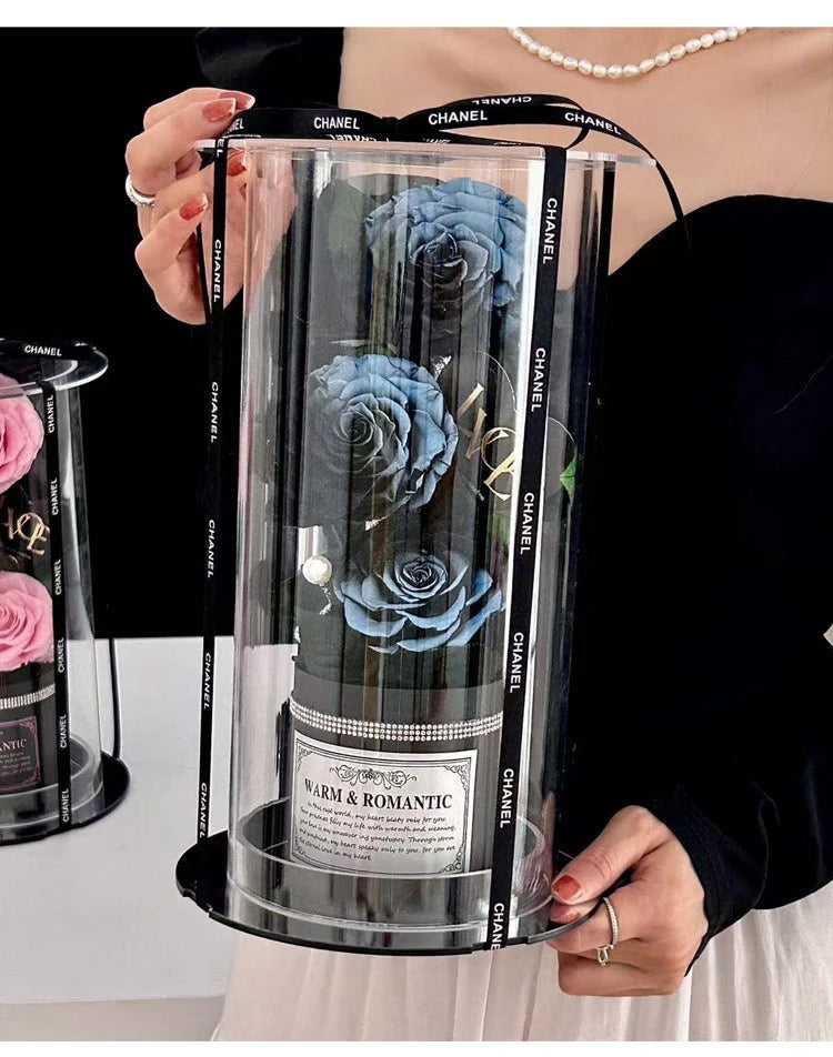 DIY Mother's Day Flower Packing Box Wedding Party Decoration Gift Package Acrylic Cylinder Flowers Boxes