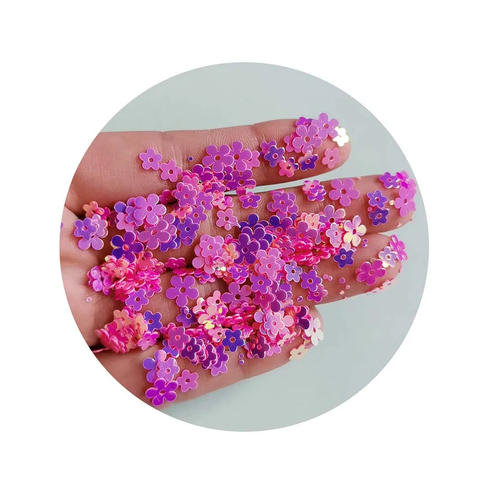 Factory Wholesale 500g/Lot 10*2MM Colorful Daisy Flower Shape Sequins for Sewing Wedding Christmas DIY Arts Crafts