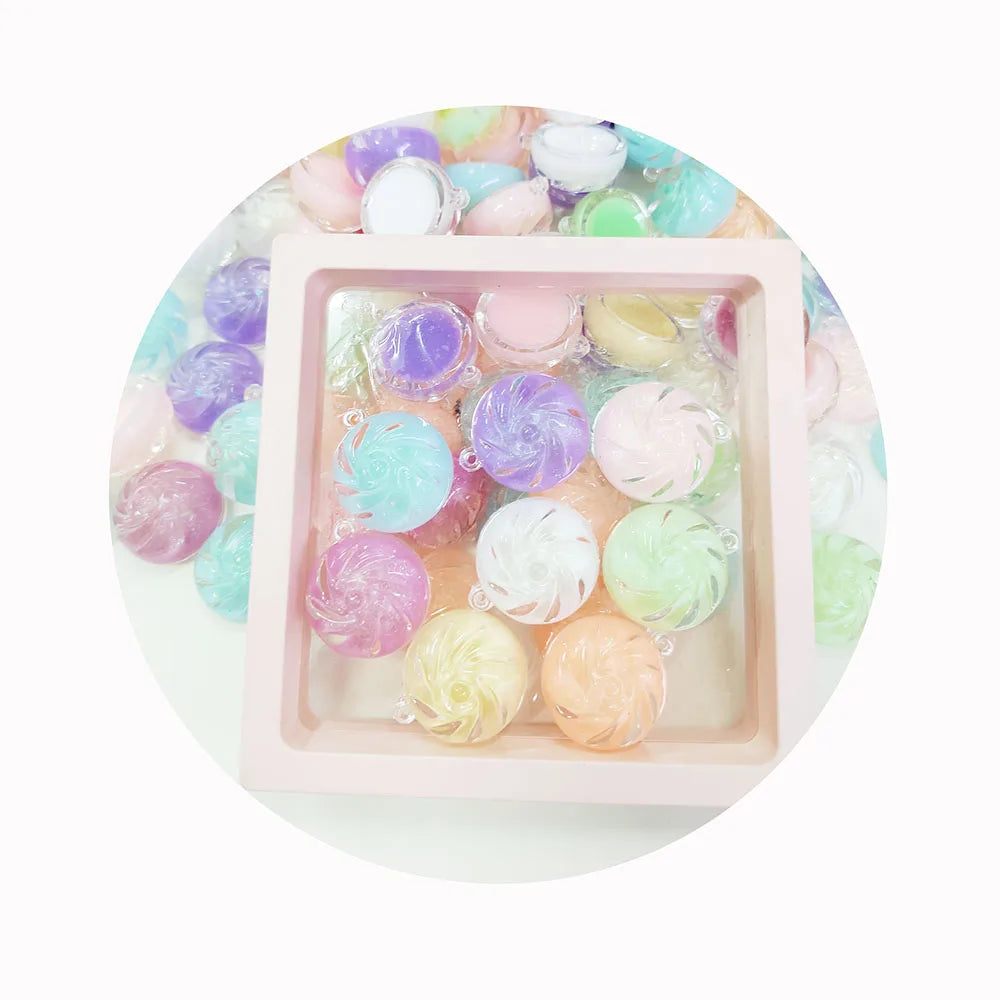 100pcs Cute DIY 3D Candy Clear Jewelry Making Accessories Jelly Decorative Resin Beads Slime Collections Bracelet Necklace