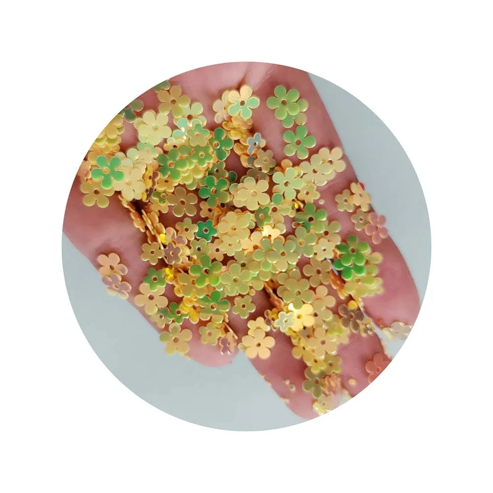 Factory Wholesale 500g/Lot 10*2MM Colorful Daisy Flower Shape Sequins for Sewing Wedding Christmas DIY Arts Crafts