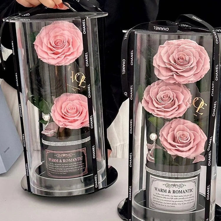 DIY Mother's Day Flower Packing Box Wedding Party Decoration Gift Package Acrylic Cylinder Flowers Boxes