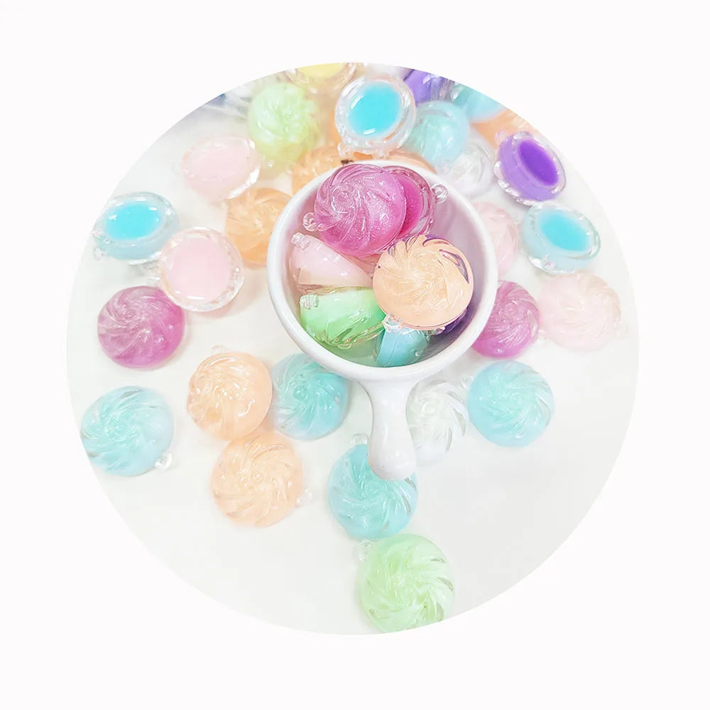 100pcs Cute DIY 3D Candy Clear Jewelry Making Accessories Jelly Decorative Resin Beads Slime Collections Bracelet Necklace