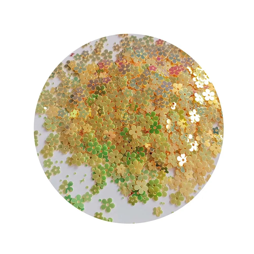 Factory Wholesale 500g/Lot 10*2MM Colorful Daisy Flower Shape Sequins for Sewing Wedding Christmas DIY Arts Crafts