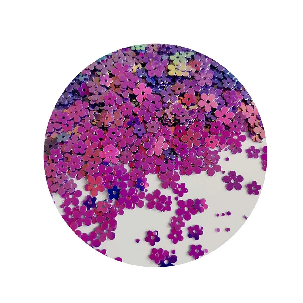 Factory Wholesale 500g/Lot 10*2MM Colorful Daisy Flower Shape Sequins for Sewing Wedding Christmas DIY Arts Crafts