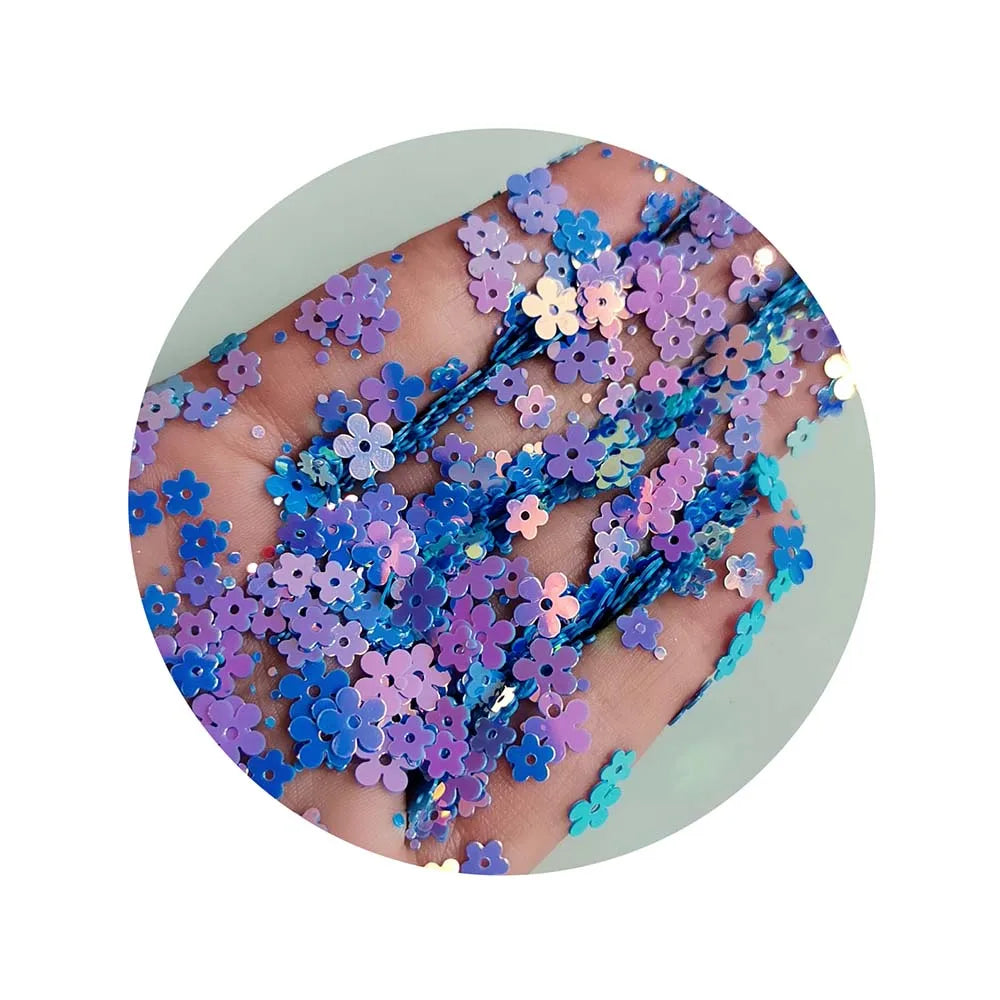 Factory Wholesale 500g/Lot 10*2MM Colorful Daisy Flower Shape Sequins for Sewing Wedding Christmas DIY Arts Crafts