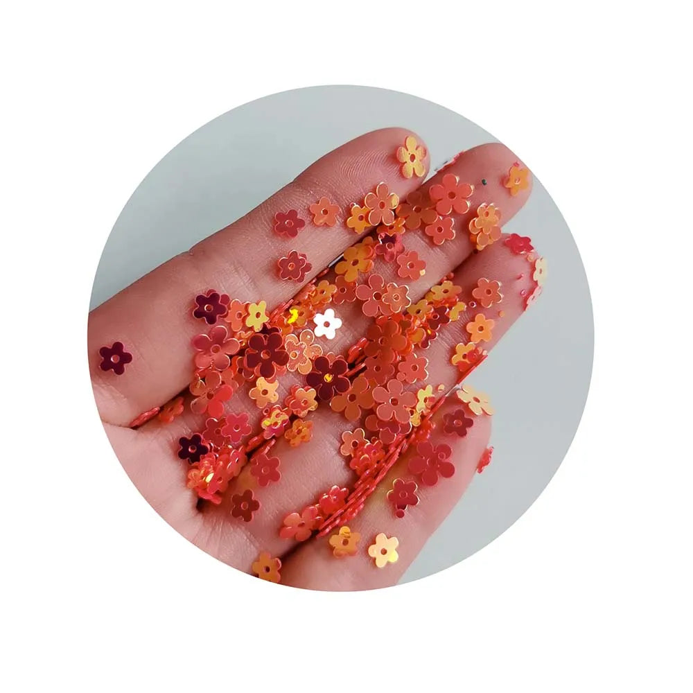 Factory Wholesale 500g/Lot 10*2MM Colorful Daisy Flower Shape Sequins for Sewing Wedding Christmas DIY Arts Crafts