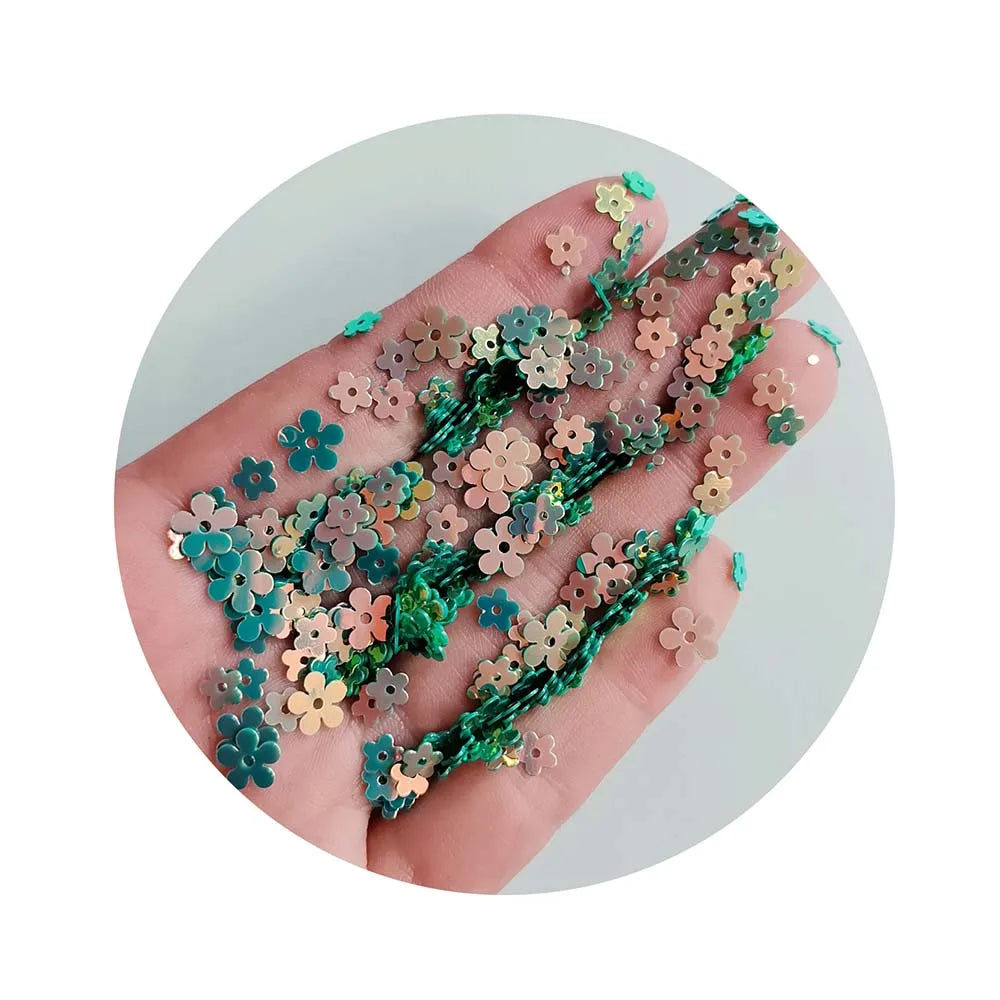 Factory Wholesale 500g/Lot 10*2MM Colorful Daisy Flower Shape Sequins for Sewing Wedding Christmas DIY Arts Crafts