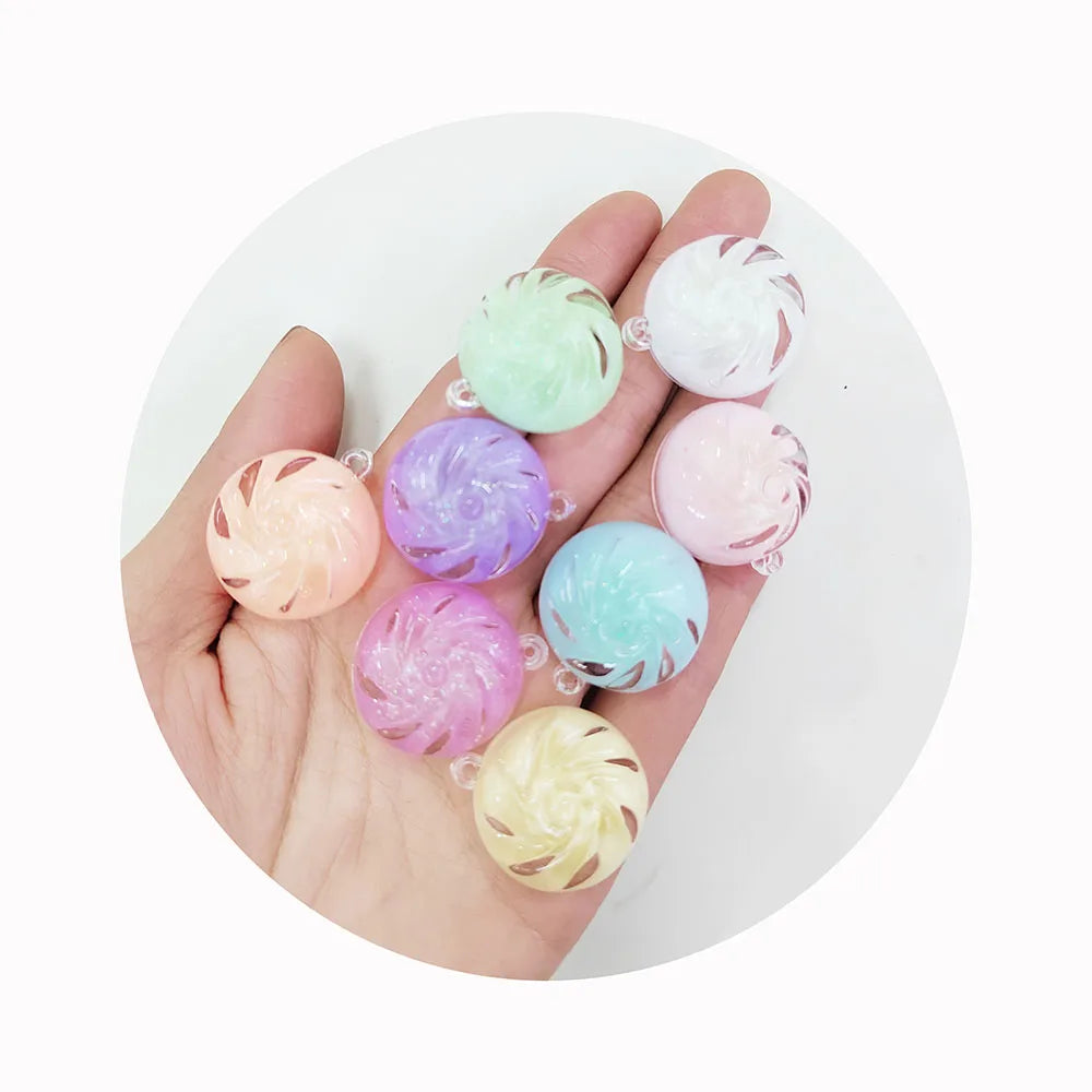 100pcs Cute DIY 3D Candy Clear Jewelry Making Accessories Jelly Decorative Resin Beads Slime Collections Bracelet Necklace