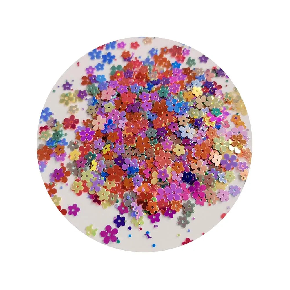 Factory Wholesale 500g/Lot 10*2MM Colorful Daisy Flower Shape Sequins for Sewing Wedding Christmas DIY Arts Crafts