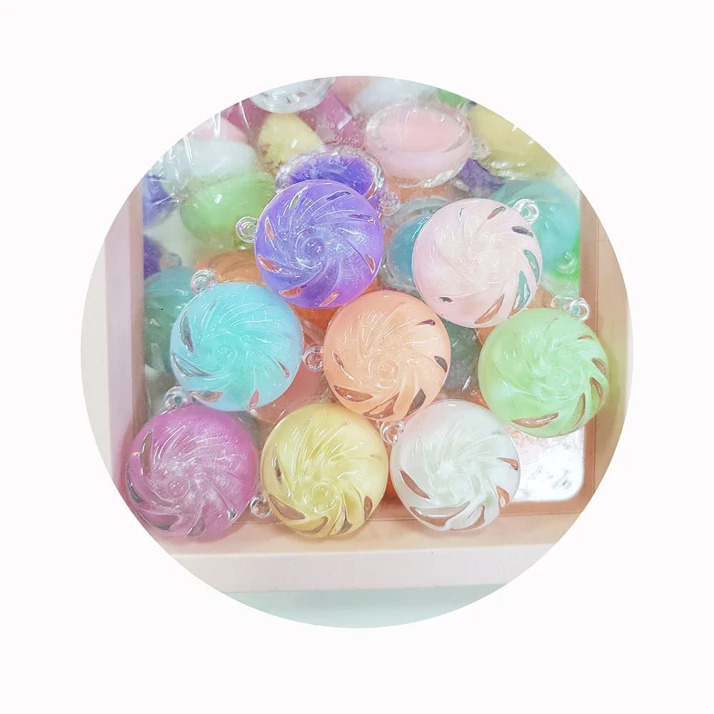 100pcs Cute DIY 3D Candy Clear Jewelry Making Accessories Jelly Decorative Resin Beads Slime Collections Bracelet Necklace