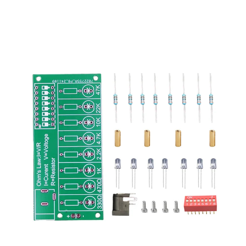 DIY Soldering Practice Kit - Learn Electronics and Improve Your Skills with Easy-to-assemble Circuit Boards Red LED DIP Switch