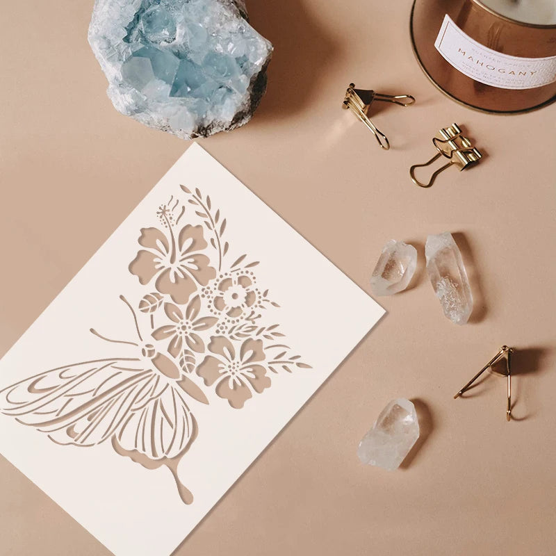 YOMDID 1pc Butterfly DIY Graffiti Stencil Painting Hollow Out Decorative Stencils Coloring Embossing Picture Book Decorative