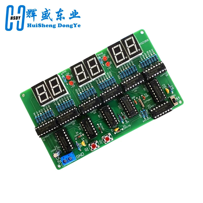 6 Digits DIY Clock Kit Auto Display Time DIY Alarm Clock Soldering Practice Kit for Students and Diyers