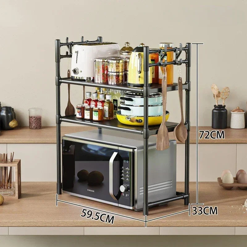 Kitchen Storage Rack Multi-Layer Microwave Rack Simple Standing Countertop Condiment Oven Organizer Shelf Kitchen Accessories