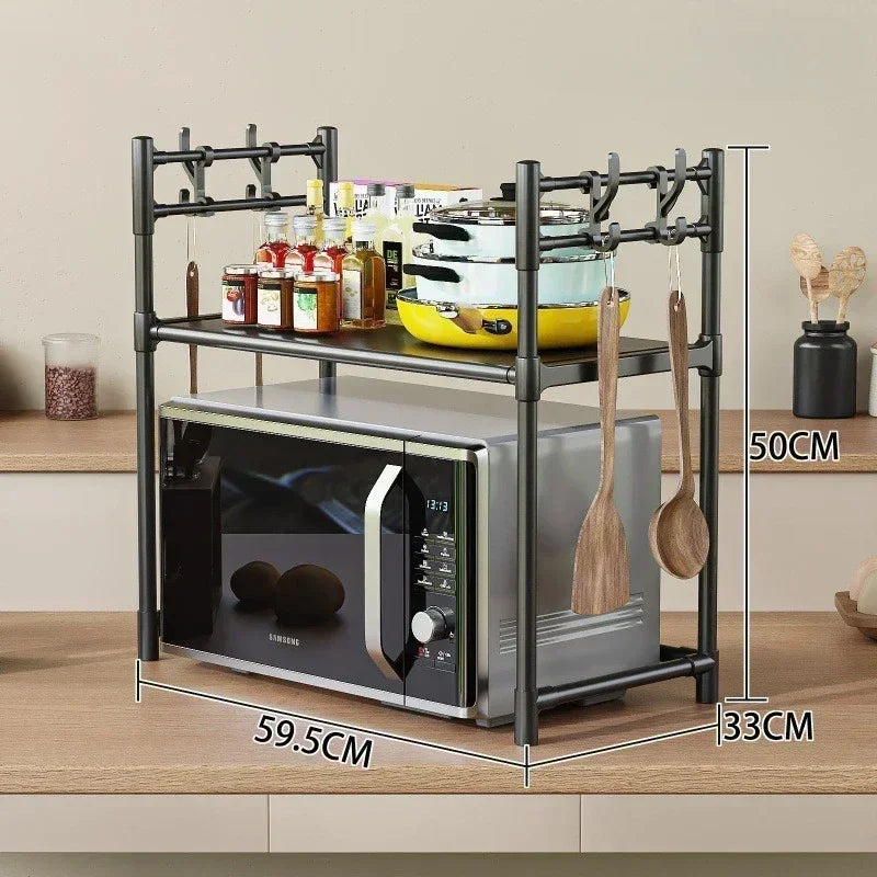 Kitchen Storage Rack Multi-Layer Microwave Rack Simple Standing Countertop Condiment Oven Organizer Shelf Kitchen Accessories