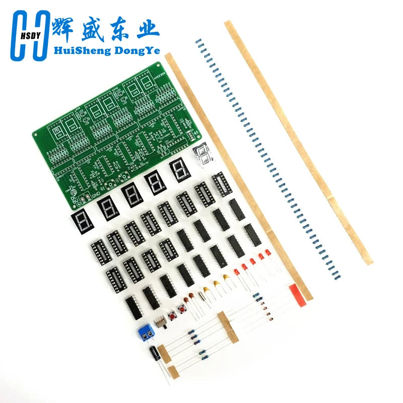6 Digits DIY Clock Kit Auto Display Time DIY Alarm Clock Soldering Practice Kit for Students and Diyers