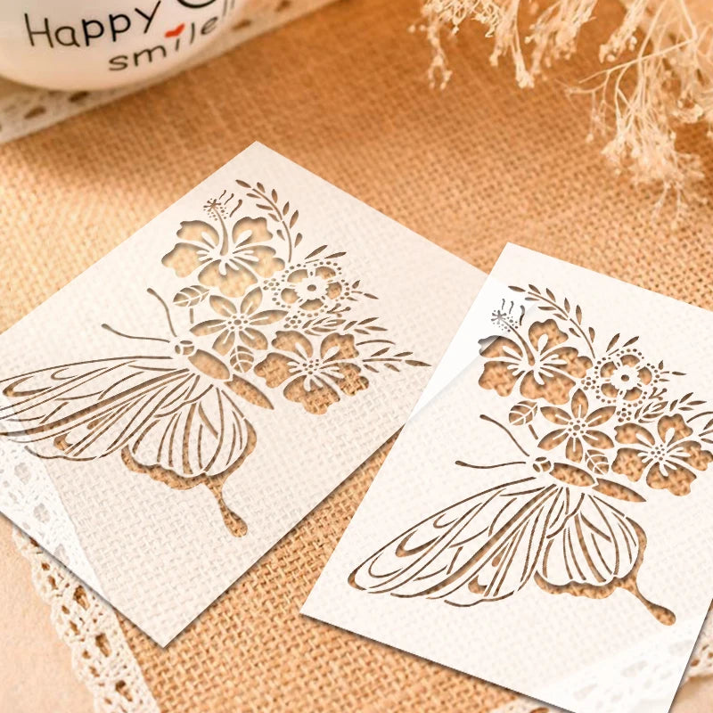 YOMDID 1pc Butterfly DIY Graffiti Stencil Painting Hollow Out Decorative Stencils Coloring Embossing Picture Book Decorative