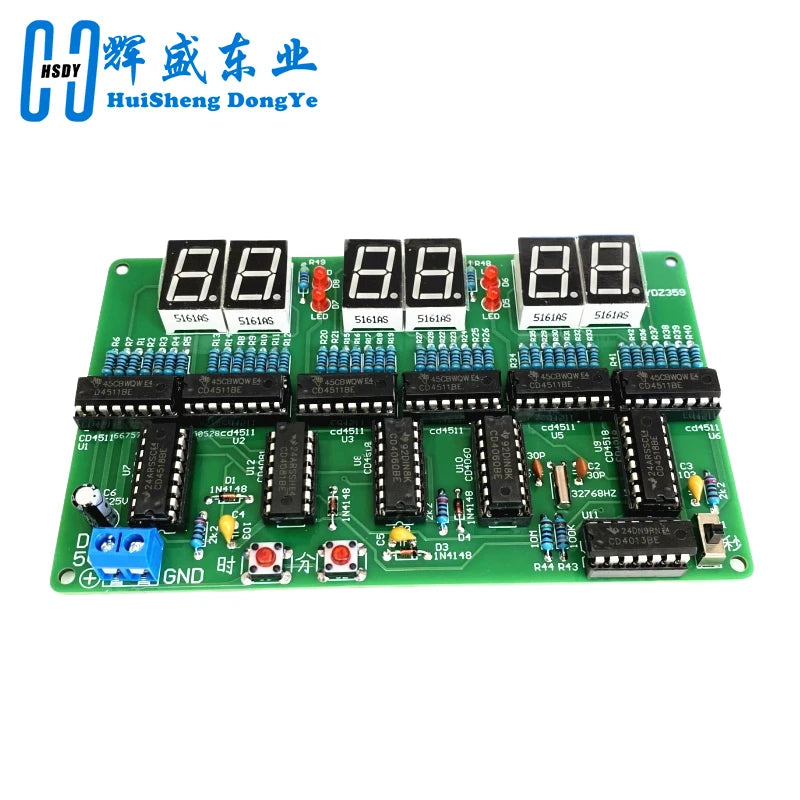 6 Digits DIY Clock Kit Auto Display Time DIY Alarm Clock Soldering Practice Kit for Students and Diyers