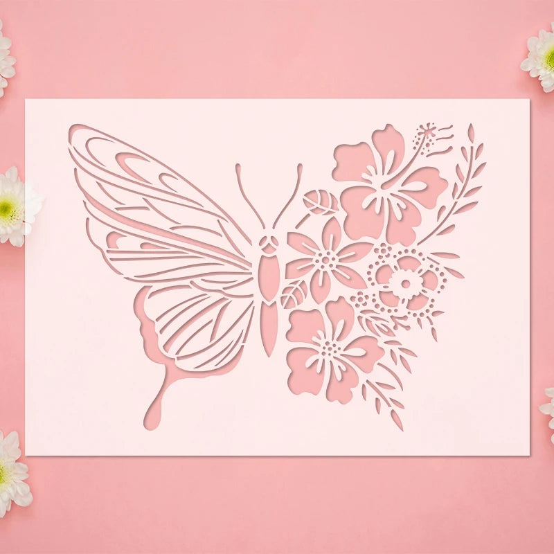 YOMDID 1pc Butterfly DIY Graffiti Stencil Painting Hollow Out Decorative Stencils Coloring Embossing Picture Book Decorative