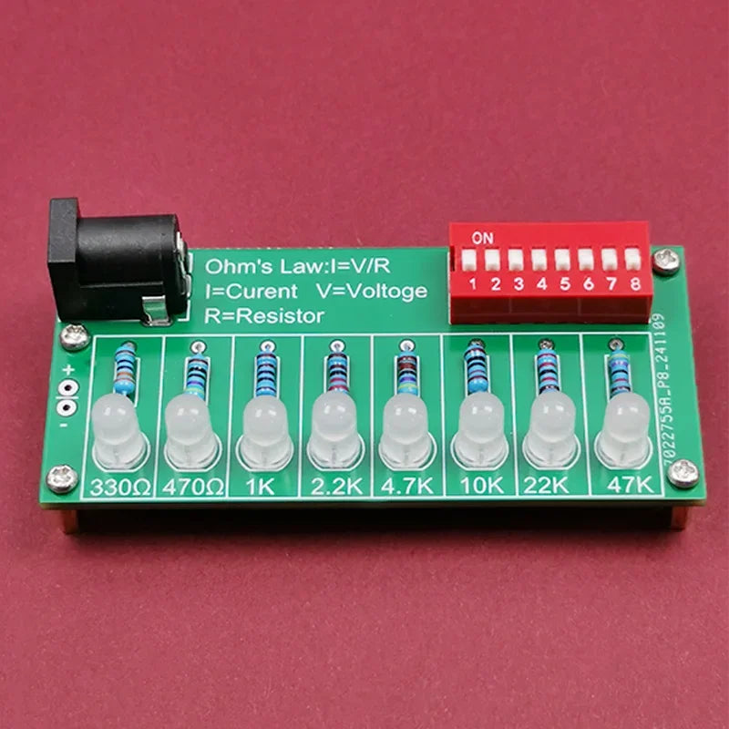 DIY Soldering Practice Kit - Learn Electronics and Improve Your Skills with Easy-to-assemble Circuit Boards Red LED DIP Switch