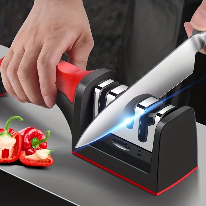 Knife Sharpener 4 Stages Professional Kitchen Knife Sharpening Stone Tungsten Diamond Ceramic Knife Sharpening Tool